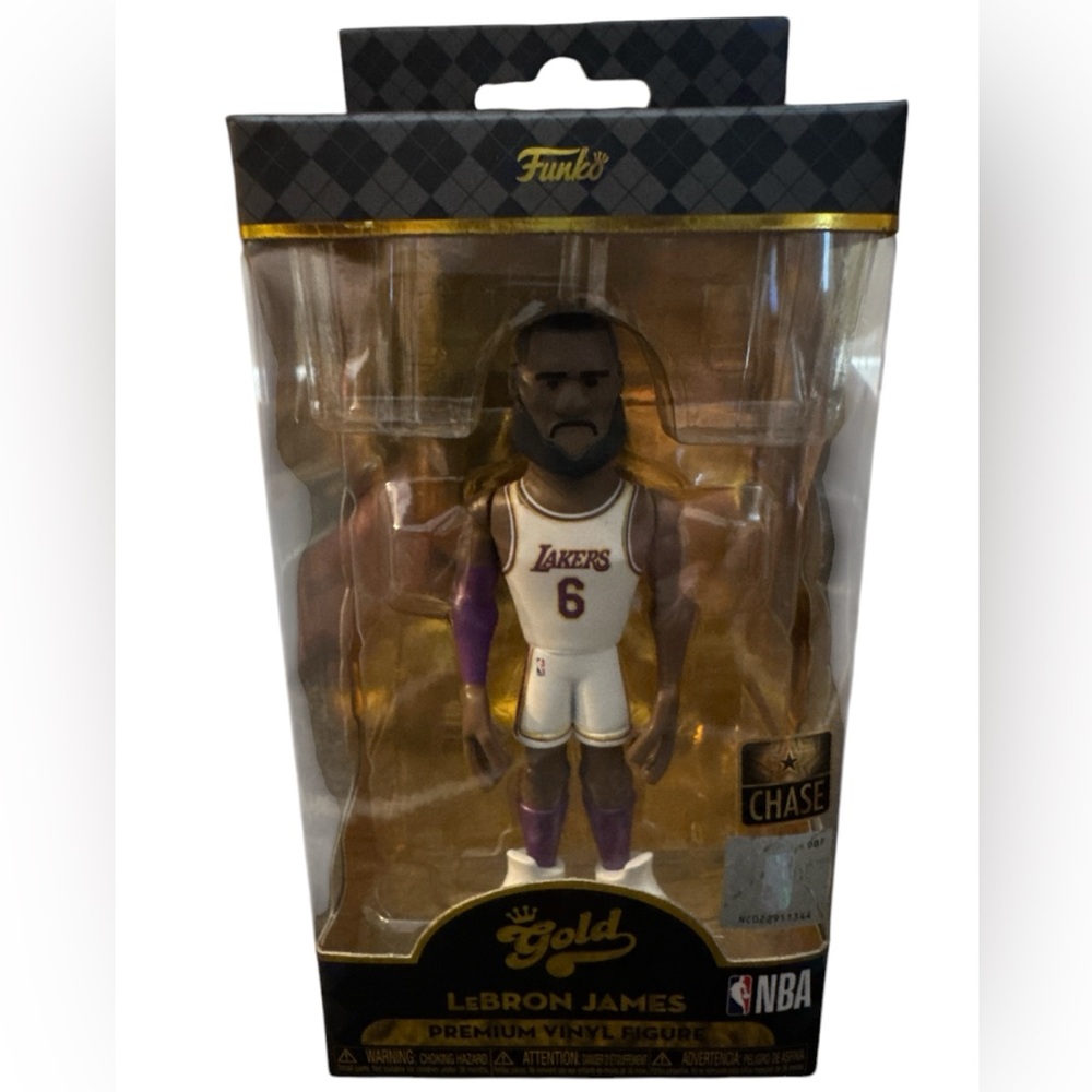 Funko Gold Lebron James CHASE Premium Vinyl Figure 5" White Jersey LA Lakers NBA